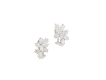 Pair of Diamond Ear Clips| Each Set with Marquise- and Pear-shaped Diamonds. Diamonds Weighing a Total of Approximately