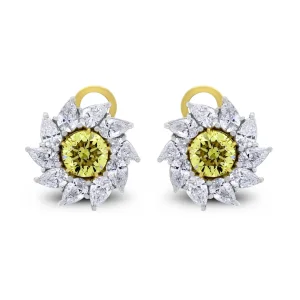 Radiance Diamond Stud Earrings (7.58 Ct Diamonds) in Platinum & Gold