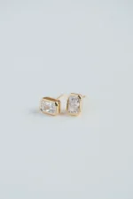 Radiant Diamond Bezel Studs