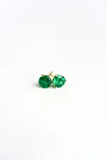 Round Emerald Studs