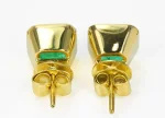 Statement 5.0Tcw Bezel Set Asscher Cut Colombian Emerald Earrings 18K
