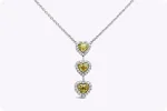 1.75 Carats Total Heart Shape Diamond Halo Pendant Necklace in Platinum Price