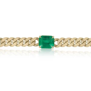 10.17ct 14K East to West Jumbo Emerald Cut Solid Gold Choker Necklace