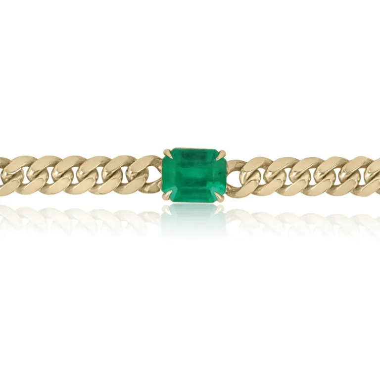 10.17ct 14K East to West Jumbo Emerald Cut Solid Gold Choker Necklace