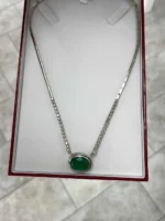 10.83tcw Oval Emerald & Diamond Hepburn Statement Necklace 14k