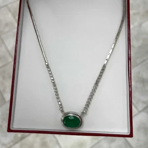 10.83tcw Oval Emerald & Diamond Hepburn Statement Necklace 14k