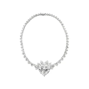 100 carats A SUPERB DIAMOND NECKLACE Heart brilliant-cut diamond of 50 carats