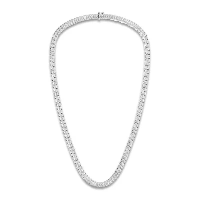 100 carats emerald cut tennis necklace D-H VVS-Vs 1.5 carat each emerald cut