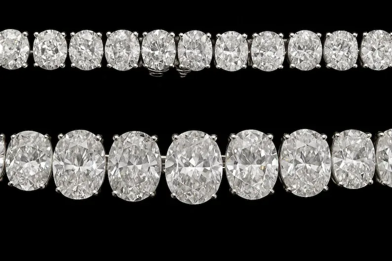 100 carats OVAL tennis riveria 8-1 carat graduation D-F VS
