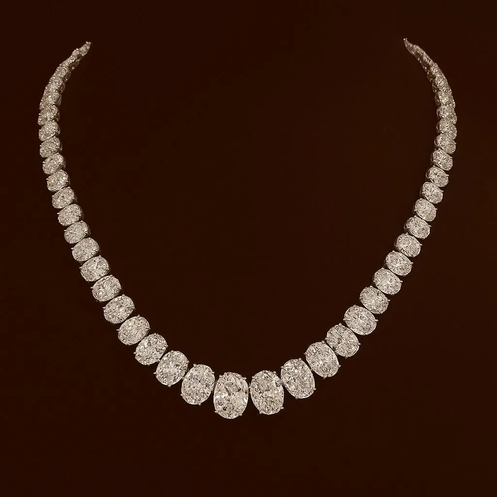 100 carats OVAL tennis riveria 8-1 carat graduation I-J VS