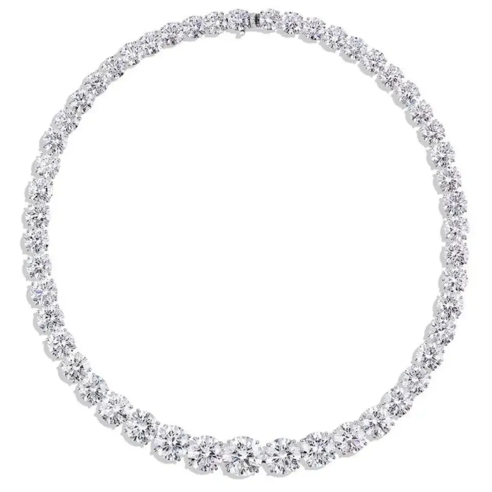 100 carats round tennis riveria 8-1 carat graduation I-J VS