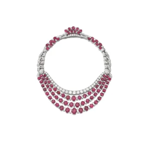 100 carats Ruby and diamond Necklace