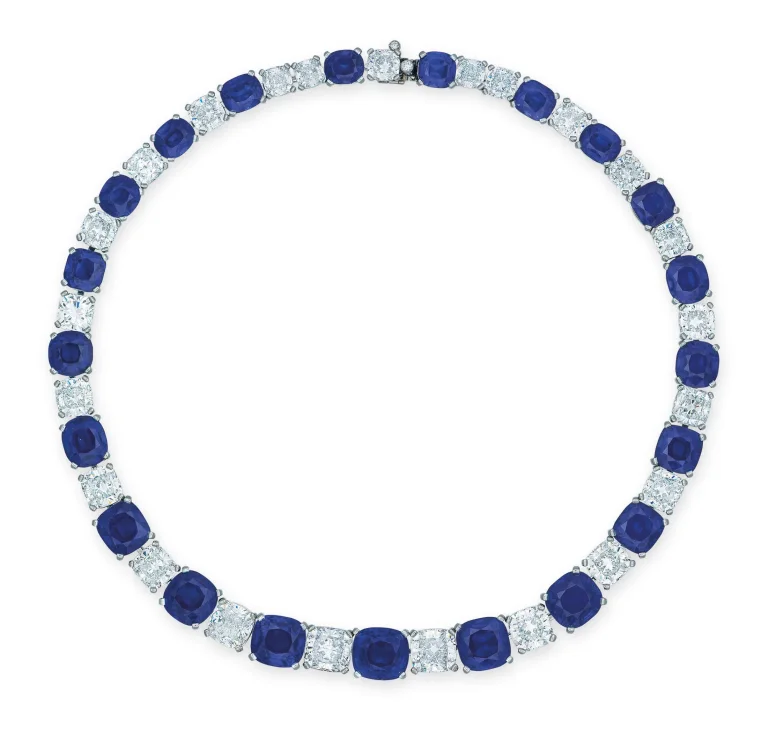 100 carats SUPERB SAPPHIRE AND DIAMOND NECKLACE