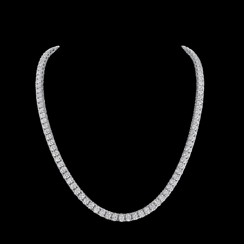 11 carat ROUND BRILLIANT CUT DIAMOND TENNIS NECKLACE IN PLATINUM