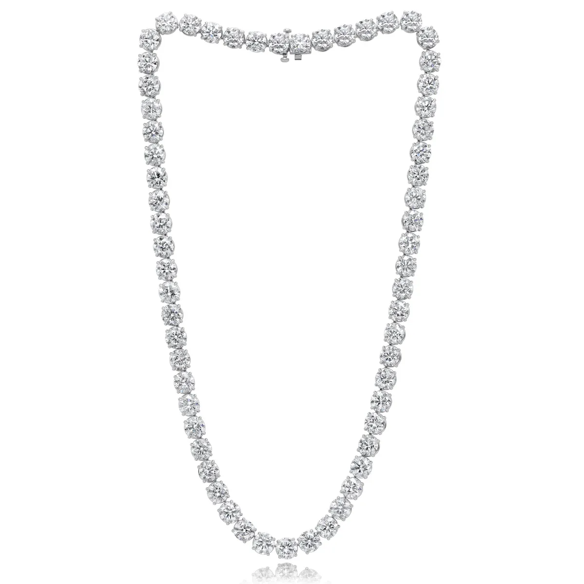 115 carat round tennis necklace 1.50 carat each H-J vvs-vs