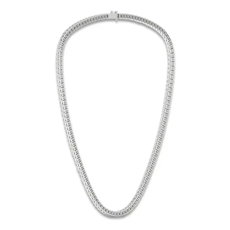 120 carats emerald cut tennis necklace D-H VVS-Vs 2 carat each emerald cut