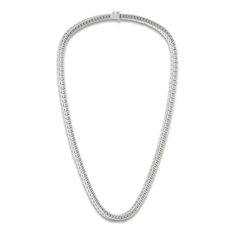 120 carats emerald cut tennis necklace D-H VVS-Vs 2 carat each emerald cut