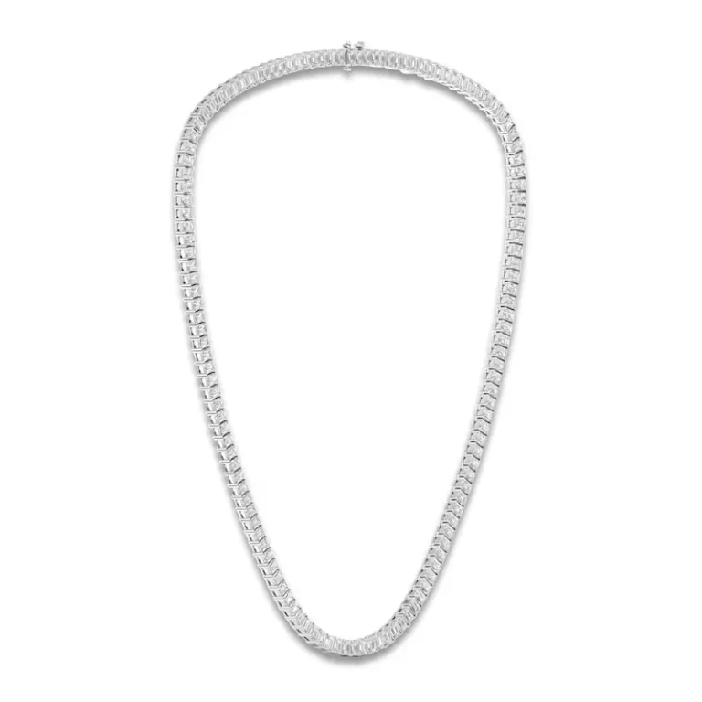 120 carats emerald cut tennis necklace I J VVS-Vs 2 carat each emerald cut