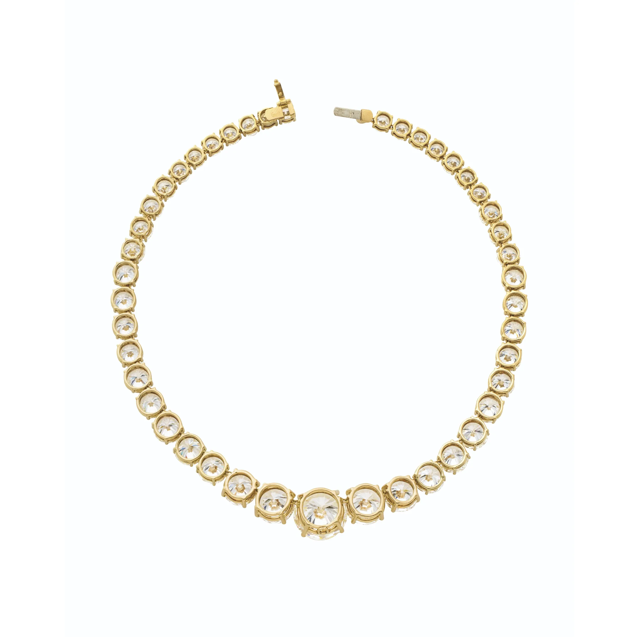 The Bracelet That Stopped the US Open 3. 120 carat round diamond tennis riviera necklace with graduation to 10 carats