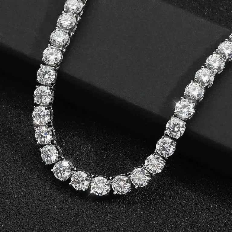 130 carat round tennis necklace 2 carat each I J-vs