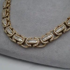 14K Yellow Gold Baguette Link Diamond Chain 24.45ct