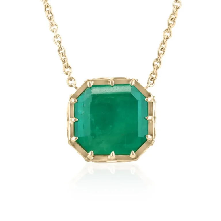 18Ct Colombian Emerald Pendant Features Vintage Georgian Inspired Necklace