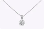 2.27 Carats Round Brilliant Cut Diamond Solitaire Pendant Necklace in White Gold