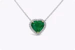 2.33 Carats Colombian Emerald & Diamond Halo Pendant Necklace in Platinum & White Gold Price