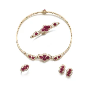 30 carats Ruby and diamond necklace
