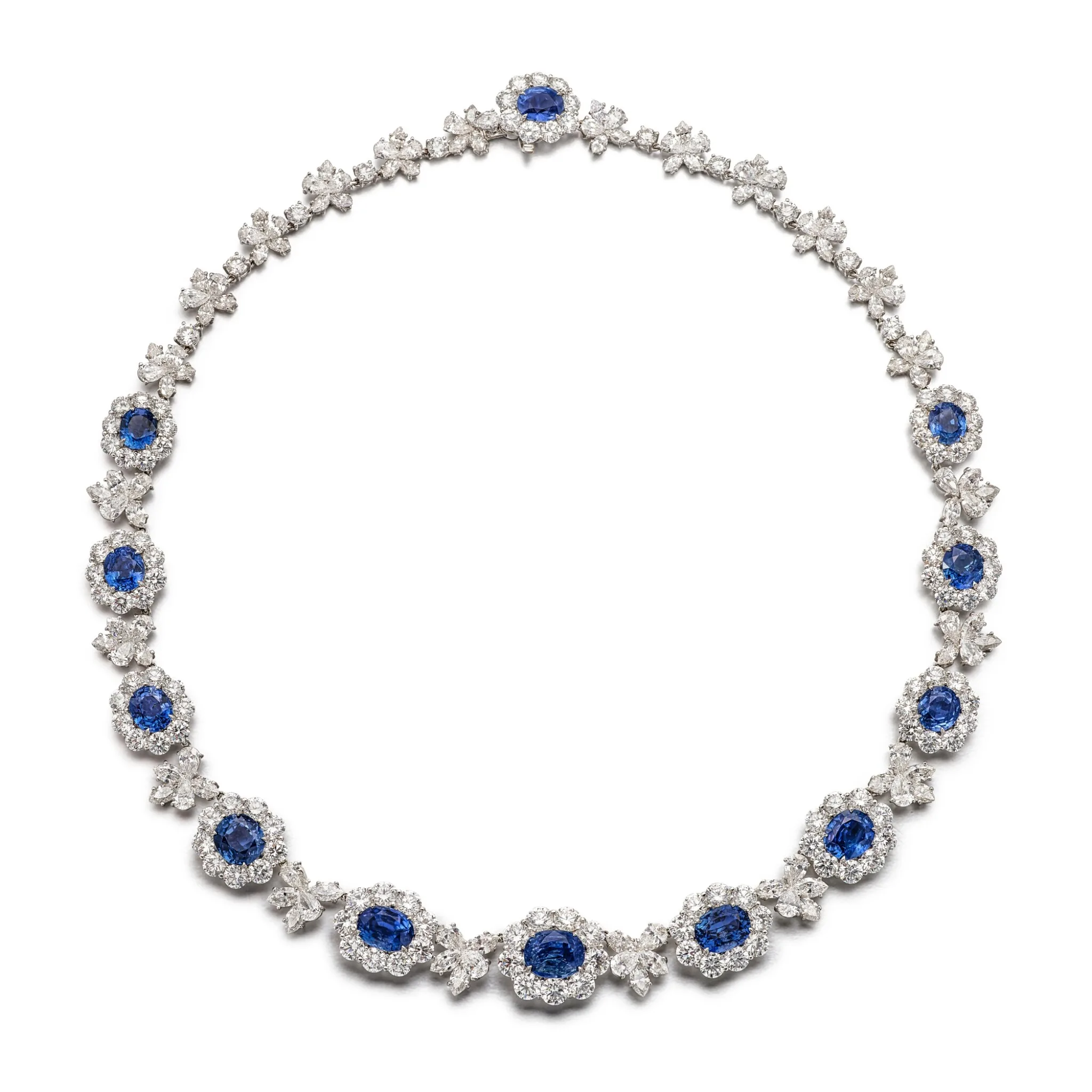30 carats Sapphire and Diamond Necklace