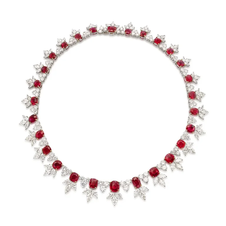 35 carats Diamond and ruby necklace