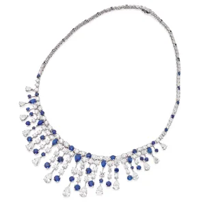 40 carats Sapphire diamond necklace