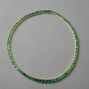 46.28 CARAT Large Emerald Cut Tennis Necklace 14K