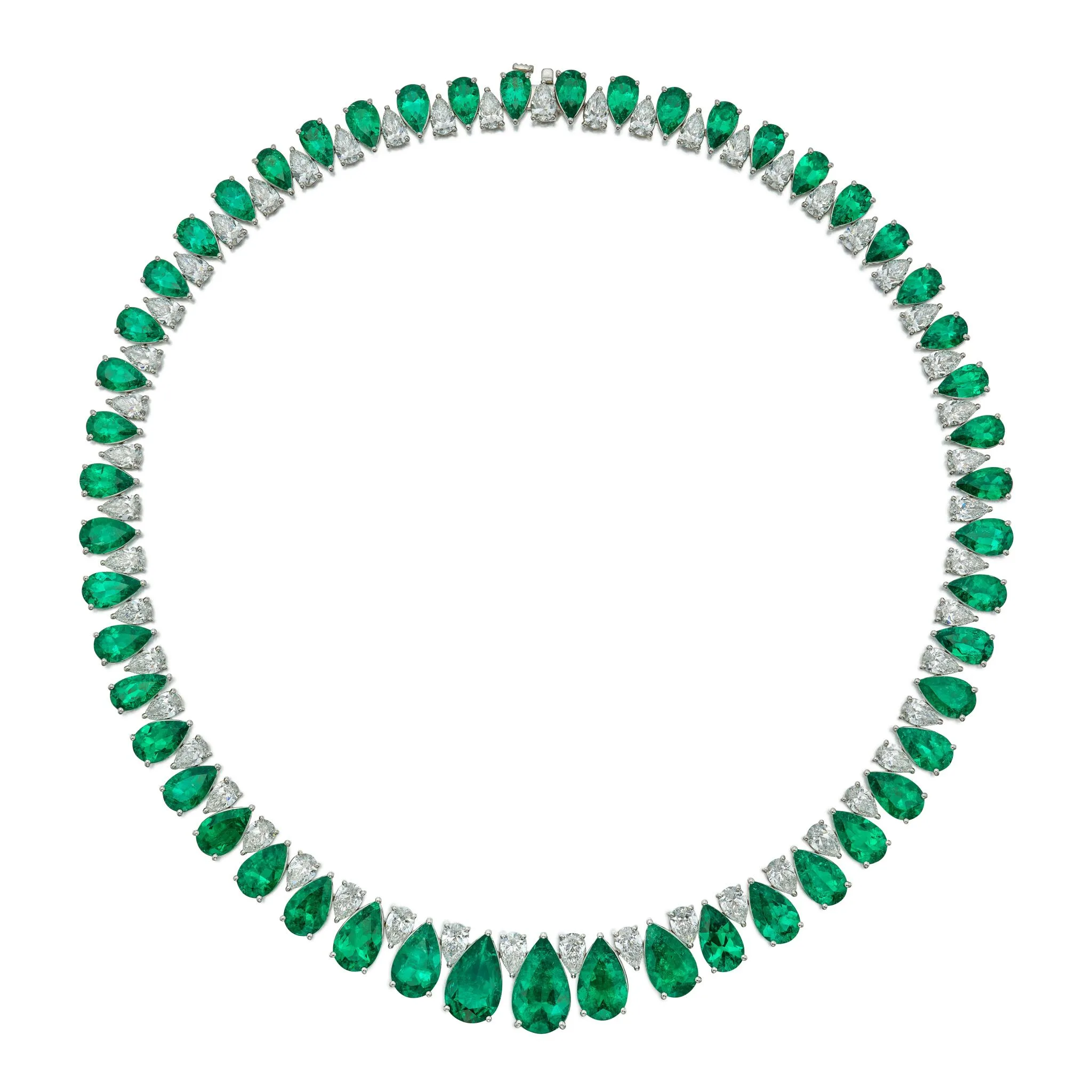 50 carats Emerald and diamond necklace