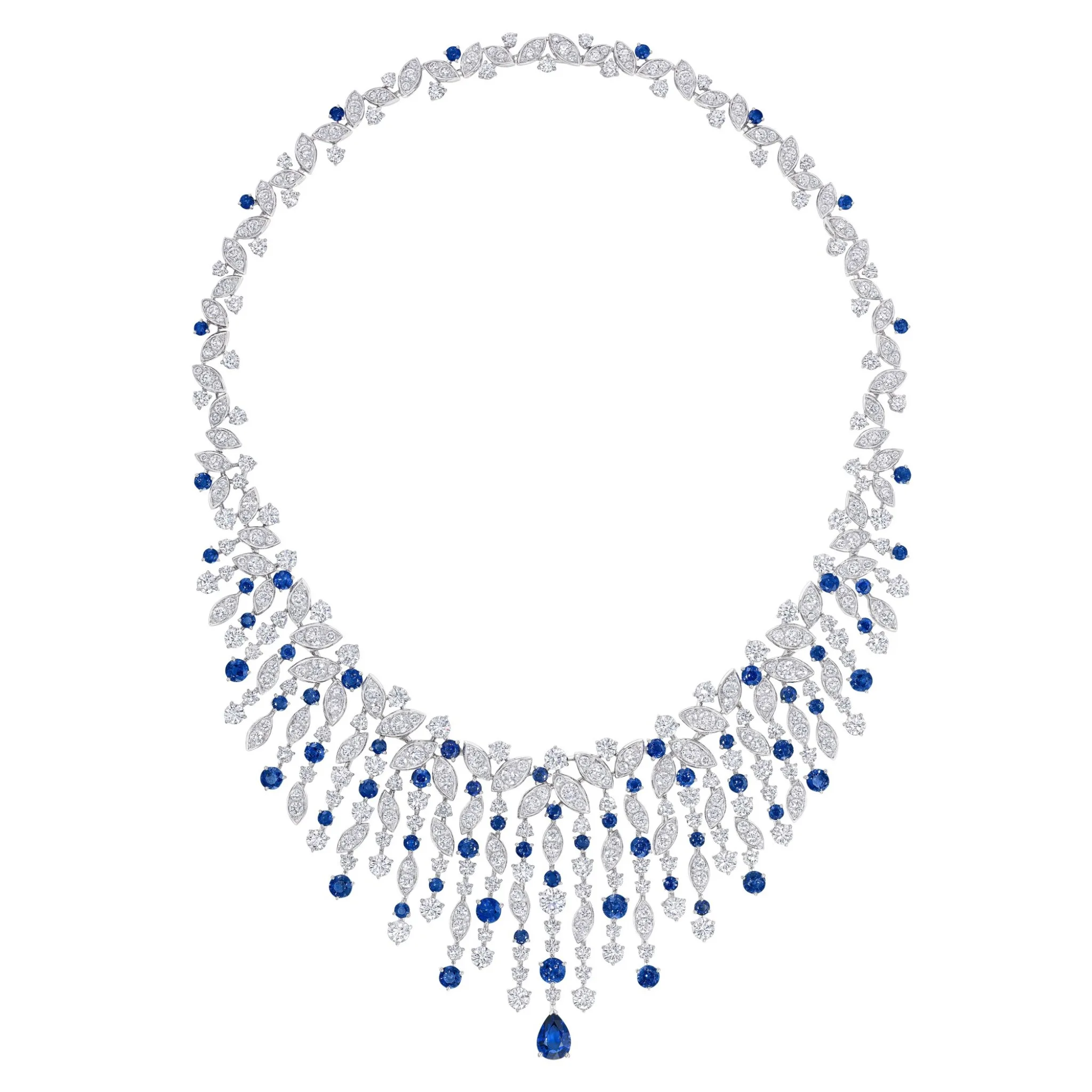 50 carats Sapphire and diamond necklace