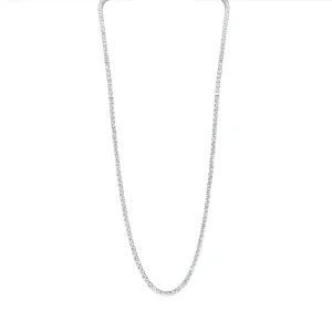 55.38CTW CLASSIC OPERA DIAMOND TENNIS NECKLACE IN 18K WHITE GOLD