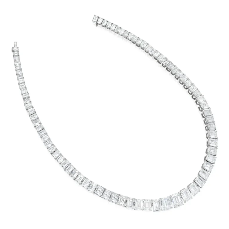 60 carats emerald cut diamond tennis riveria