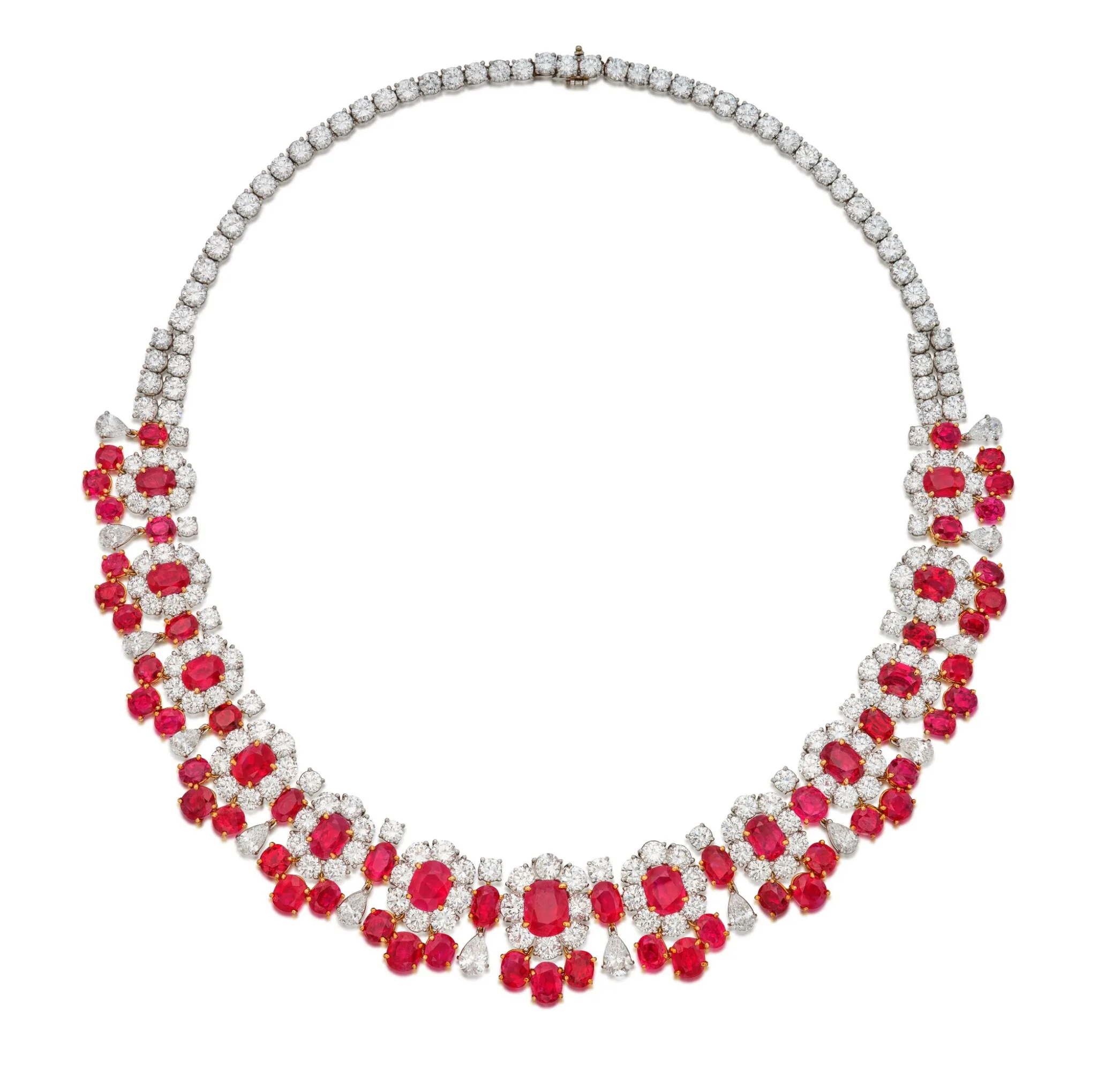 60 carats Ruby and Diamond Necklace