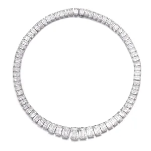 70 carat emerald cut graduating tennis riveria D-H VVS-VS