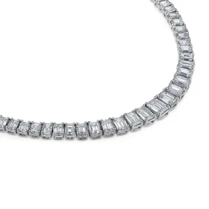 70 carat emerald cut graduating tennis riveria H-J VVS-VS