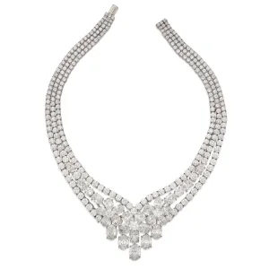 70 carats An Impressive Diamond 'Boreal' Necklace. Of floral design, set with round and oval-shaped diamonds, internal c
