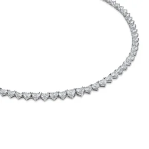 70 carats heart tennis necklace 2 carat each D-F VVS-VS