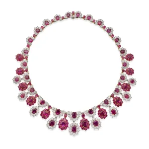 70 carats Ruby and diamond Necklace