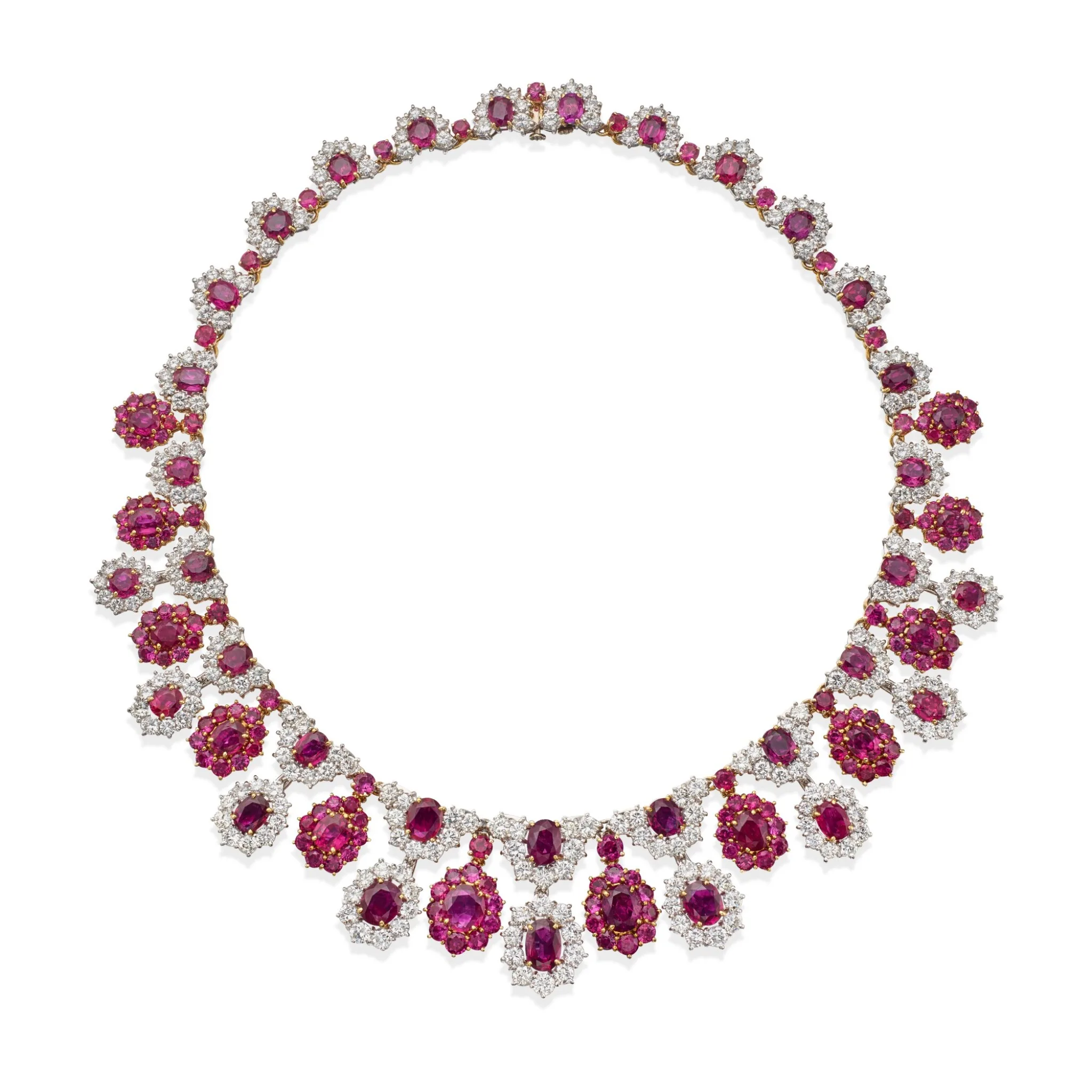 70 carats Ruby and diamond Necklace