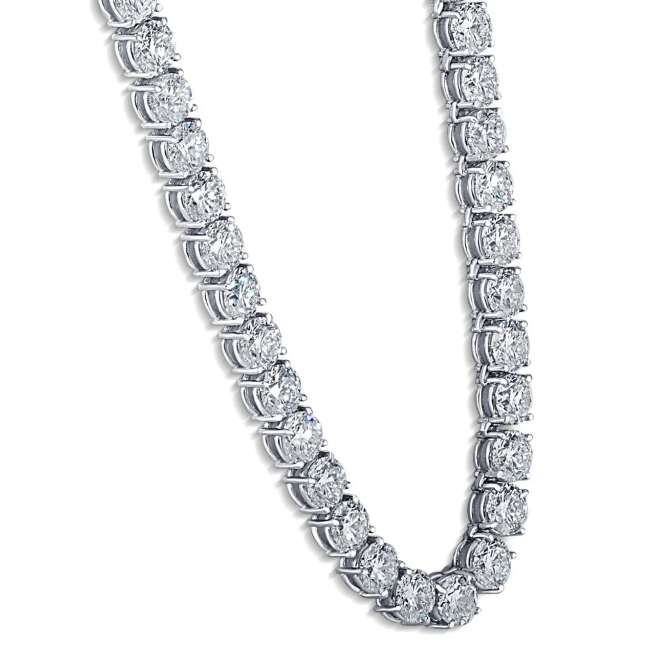 80 carat round tennis necklace 1 carat each H-J vvs-vs