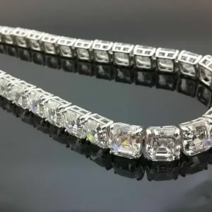 80 carats Asscher cut tennis necklace 2 carat each D-H vvs- vs