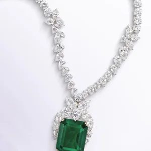 80 carats EMERALD AND DIAMOND NECKLACE