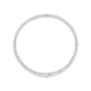 90 carats DIAMOND RIVIÈRE NECKLACE Seventy-five emerald-cut diamonds ranging from 3.01 to 1.00 carat, platinum and gold