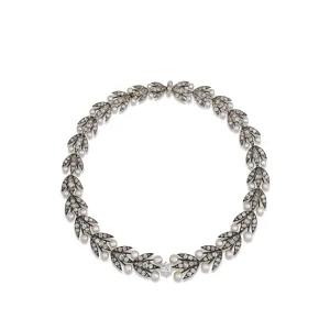 ANTIQUE PEARL AND DIAMOND NECKLACE
