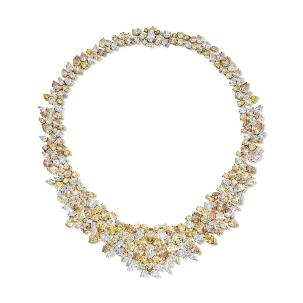 Colored Diamond and Diamond Necklace | Colored Diamond and Diamond Necklace
